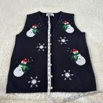 Croft & Barrow VTG Christmas Vest Women’s Sz Small Snowman Holiday 90s Mom Retro  Photo 3