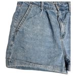 American Eagle  Shorts Womens 4 Mom Short Cuffed Pleated Pockets Denim Blue Photo 2