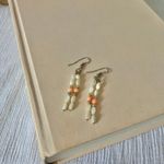 Vintage White Pink Dangle Pearlescent Earrings “Arwenne” Pastel Feminine Soft Jewelry Photo 1