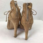 Dolce Vita Tan Faux Suede Cage Triangle Heel Sandals 7.5 Brown Photo 3
