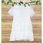 Paper Crane Cute White Casual Lace Tiered Mini Dress Size S V-Neck Short Sleeve Photo 6