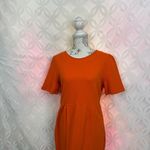 Daniel Cremieux Cremieux‎ Orange Short Sleeve Textured Sheath Dress Size M Photo 5
