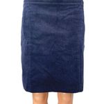 Ann Taylor  Women's Blue Corduroy Velvet Knee Length Straight Pencil Skirt Size 2 Photo 0