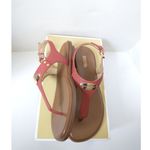 Michael Kors New!  Women's MK Plate Thong Leather Sandals Shoes Terracotta Size 7 Photo 5