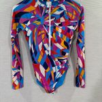 Trina Turk Rio Half Zip Paddle One-piece Long Sleeve Swimsuit Size Small Photo 2