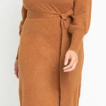 Eloquii NEW Puff Sleeve Collared Sweater Dress Women Size 18/20 Neutral Office Photo 0