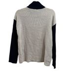 Devotion by Cyrus Navy and Cream Color Block Mock Neck Sweater NWT Black Size XS Photo 4