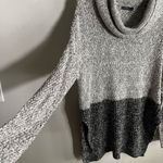 THML  gray relaxed fit color-block two tones cozy cowl neck sweater Photo 2