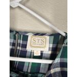 Sail To Sable  Blue Green Tartan Plaid Top Sz M Western Equestrian Rancher Photo 3
