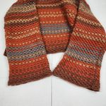 New Crochet Sweater Handmade Crop Multicolor Striped Boat Neck Off Shoulders OS Orange Size M Photo 6