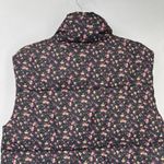 Aeropostale  Remixed Down Floral Crop Puffer Vest Womens Large Black Pink Grunge Photo 5