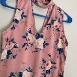 Mine Pink Floral V Neck Choker Tank Size M Photo 3