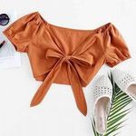 Zaful Orange Crop Top Photo 0