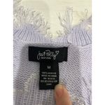 Just Polly New York Lilac White Flower Cropped Distressed Sweater Photo 2