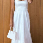 Show Me Your Mumu  Rebecca Midi Dress – White Taffeta | Size Small New Photo 0