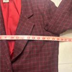 Eddie Bauer  Vintage Wool Windowpane Plaid Blazer Red Women’s Size Small Academia Photo 2