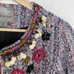 Summer Of Love Womens Embellished Tweed Blazer Jacket Size S Career Office Pink Photo 6