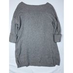 Free People  Grey Marled Knit Boat Neck Sweater Tunic 3/4 Sleeve Pullover LG Photo 6