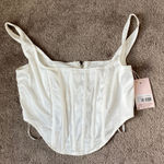 Missguided  White Satin Corset Top SIZE 6 Photo 0