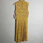 Nanette Lepore NWT High Neck Pleated Floral Midi Dress Women's 8 Yellow Cocktail Photo 10