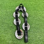 Brighton Black Sunflower Concho Belt Silver Southwest Cowgirl Vintage 1993 SM Photo 4