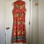 Rabbit, Rabbit, Rabbit Designs Vintage Coral Tropical Sleeveless Maxi Dress Size 12 Photo 10