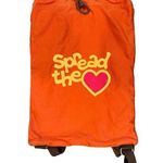 Life is Good Retro Drawstring Cinch Sack Backpack Bag “Spread The Love" Orange Photo 0