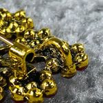 Flower Bouquet Brooch Pin Women Gold Tone Shade of Pink Rhinestone Cluster Photo 12