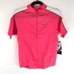 Tyr. Womens Ironman Cycling Jersey Short Sleeve 1/2 Zip Pink White M Photo 0