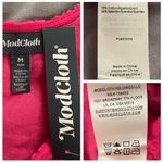 Modcloth  I Want Velour Velour Velour Bodysuit Floral Texture Fuchsia Hot Pink M Photo 11