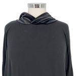 Eileen Fisher Black Velvet Hooded Pullover Top Black Tencel Size Medium Photo 2