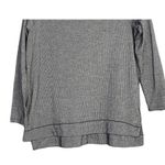 ZARA  Trf. Striped Long Sleeve Oversized High Low Hem Stretch Top S Black Grey Photo 2