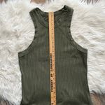 Free People Movement  Blissed Out ribbed Olive Green Tank top Medium Photo 5
