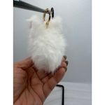 Fluffy White Bunny Keychain Cute Faux Fur Pom Pom Bag Charm Photo 2