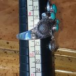 Sierra Nevada Turquoise Sterling Silver Butterfly Sunflower Ring Size 9 Blue Photo 8