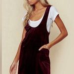 Sage The Label Birkin Wine Velvet Jumper Mini Dress Women’s Size M Pockets Photo 1