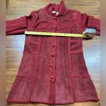 J.Jill  Women's Size XS Wool Suede Leather Crochet Button Up Sweater Jacket Photo 3