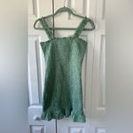 ZARA NWOT  Green Ruffle Crinkle Mini Dress Photo 3