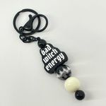 Keychain purse charm Beaded Keychain For Women, Silicone bead Bad Witch Energy Black Photo 6
