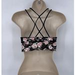 PINK Romantic Floral Lace‎ Bralette Black Pink Lined Padded Bra Top Womens XS Photo 5