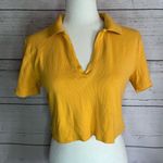 ZARA gold cropped polo Photo 1