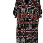 Cato Women's Retro 70s Inspired Multicolor Slit Sleeve Faux Wrap Dress Photo 0