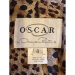 Oscar de la Renta Blazer Women 8 Red Wool Blend Leather Trim Jacket Career Photo 9