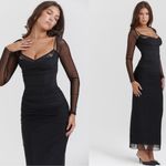 House Of CB NWOT   Katarina Black Corset Lace Mesh Long Sleeve Gown Sz XL Photo 3