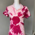 Ralph Lauren  Sport Women’s Tie Dye Pink Polo Shirt Medium Cotton Stretch Y2K Photo 0