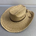 LONE STAR Cowboy Hat Western Ranch Womens Straw 55 Made in Mexico Bling Branded Brown Photo 4