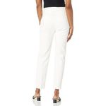Trina Turk  Women's White Textured Cotton Blend Slim Ankle Pants Size 0 Photo 1