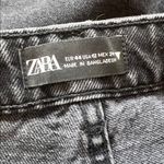 ZARA  Black Raw Hem Wide Leg Cropped Ankle Jeans Photo 4