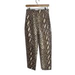Karina Grimaldi Lamb Leather Snake Print Pants High Waisted Tapered Tie size 26 Photo 7