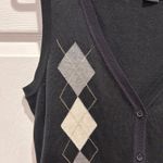 NEW YORK & COMPANY Womens Black Argyle Button Front Sweater Vest M Dark Academia Size M Photo 1